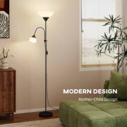 Wyld Haus Rira Nido Black Metal Uplighter Floor Lamp with Adjustable Gooseneck - thumbnail 5