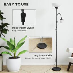 Wyld Haus Rira Nido Black Metal Uplighter Floor Lamp with Adjustable Gooseneck - thumbnail 7