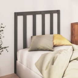 Berkfield Home Bed Headboard Grey 95x4x100 cm Solid Wood Pine - Size: 95 x 4 x 100 cm - thumbnail 3