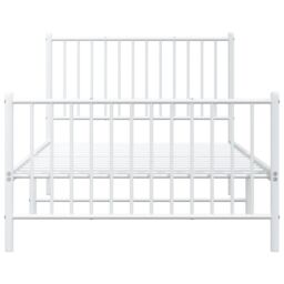 Berkfield Home Metal Bed Frame with Headboard & Footboard White 100x200 cm - thumbnail 5