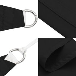 Berkfield Home Sunshade Sail Oxford Fabric Triangular 4x5x6.4 m Black - thumbnail 6