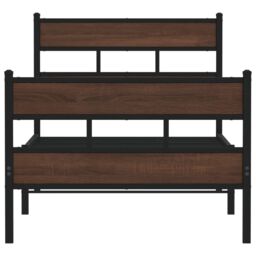 Berkfield Home Bed Frame without Mattress with Headboard & Footboard 90x190 cm Single in Brown - thumbnail 4