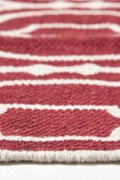 Homescapes Riga 100% Cotton Printed Patterned Hall Runner, 66 x 200 cm in Red - Size: 66 cm x 200 cm - thumbnail 4