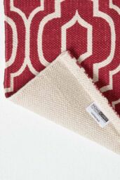Homescapes Riga 100% Cotton Printed Patterned Hall Runner, 66 x 200 cm in Red - Size: 66 cm x 200 cm - thumbnail 5