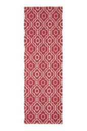 Homescapes Riga 100% Cotton Printed Patterned Hall Runner, 66 x 200 cm in Red - Size: 66 cm x 200 cm - thumbnail 2