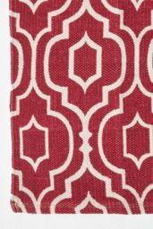 Homescapes Riga 100% Cotton Printed Patterned Hall Runner, 66 x 200 cm in Red - Size: 66 cm x 200 cm - thumbnail 3
