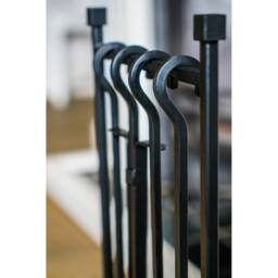 Ivyline Iron Hanging Rack Fireside Companion Set 50cm in Black - thumbnail 3