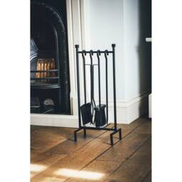 Ivyline Iron Hanging Rack Fireside Companion Set 50cm in Black - thumbnail 2