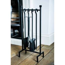 Ivyline Iron Hanging Rack Fireside Companion Set 50cm in Black - thumbnail 5
