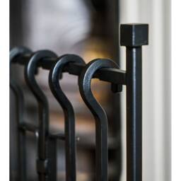 Ivyline Iron Hanging Rack Fireside Companion Set 50cm in Black - thumbnail 4
