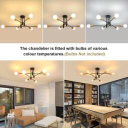 COMELY Industrial Ceiling Light, 6 Lights Vintage Sputnik Ceiling Light - thumbnail 5