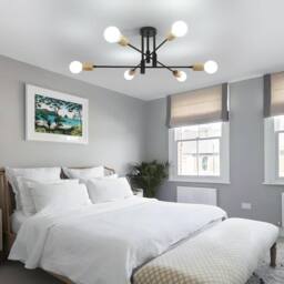 COMELY Industrial Ceiling Light, 6 Lights Vintage Sputnik Ceiling Light - thumbnail 4