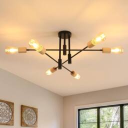 COMELY Industrial Ceiling Light, 6 Lights Vintage Sputnik Ceiling Light - thumbnail 1