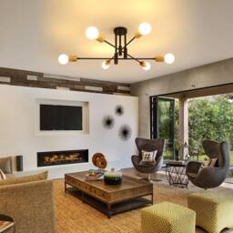 COMELY Industrial Ceiling Light, 6 Lights Vintage Sputnik Ceiling Light - thumbnail 3