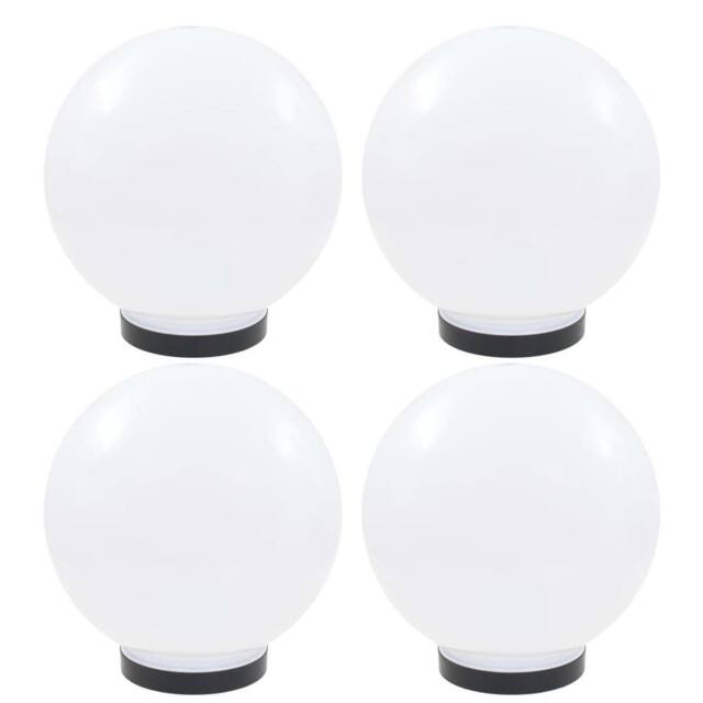 Berkfield Home LED Bowl Lamps 4 pcs Spherical 25 cm PMMA in White - image 1