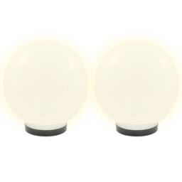 Berkfield Home LED Bowl Lamps 4 pcs Spherical 25 cm PMMA in White - thumbnail 3