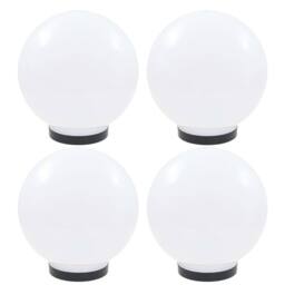 Berkfield Home LED Bowl Lamps 4 pcs Spherical 25 cm PMMA in White - thumbnail 1