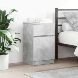 Berkfield Home Durable Bedside Cabinets 2 pcs Concrete Grey 39x35x65 cm Engineer - Size: 39 x 35 x 65 cm - thumbnail 2