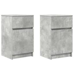 Berkfield Home Durable Bedside Cabinets 2 pcs Concrete Grey 39x35x65 cm Engineer - Size: 39 x 35 x 65 cm - thumbnail 3