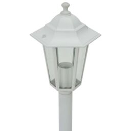 Berkfield Home Garden Post Lights 6 pcs E27 110 cm Aluminium White - thumbnail 4