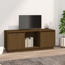 Berkfield Home TV Cabinet Honey Brown 110.5x35x44 cm Solid Wood Pine