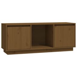 Berkfield Home TV Cabinet Honey Brown 110.5x35x44 cm Solid Wood Pine - thumbnail 2