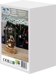 Netagon Christmas Battery Powered Light Up Cloche Christmas Scene Globe Ornament- Snowman in Red - thumbnail 6