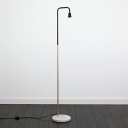 Talisman Industrial Copper And Black Floor Lamp With Solid Marble Base - thumbnail 3