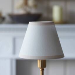 Netlighting Burley Rechargeable Table Lamp Fabric Ivy Shade 16cm in White - thumbnail 3