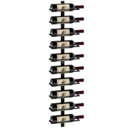 HOMCOM Wall Mount Wine Rack, Wall Wine Rack for 10 Wine Bottles, Black - thumbnail 2