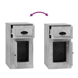 Berkfield Home Side Cabinet with Drawer Concrete Grey 40x50x75 cm Engineered Wood - Size: 40 x 50 x 75 cm - thumbnail 9