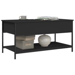 Berkfield Home Coffee Table Black 100x50x50 cm Engineered Wood & Metal - Size: 100 x 50 x 50 cm - thumbnail 4