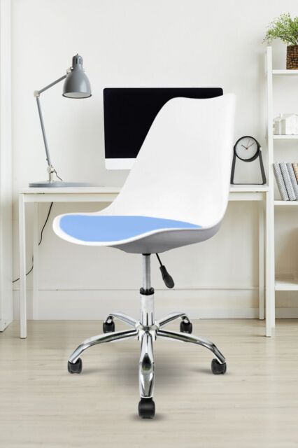 Fusion Living Soho Plastic Dining Chair with Swivel Base in Blue - image 1