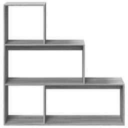 Berkfield Home Room Divider Bookcase 3-Tier Grey Sonoma 123x29x123 cm Engineered Wood - Size: 123 x 29 x 123 cm - thumbnail 5