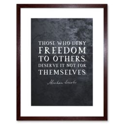 "Artery8 Wall Art Print Slate Quote Abraham Lincoln Deny Freedom Artwork Framed 9X7 Inch in Brown - Size: W7"" x H9""" - thumbnail 1
