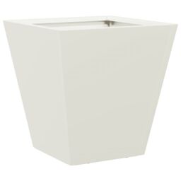 Berkfield Home Garden Planter White 30x30x30 cm Steel - Size: 30 x 30 x 30 cm - thumbnail 2