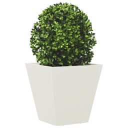 Berkfield Home Garden Planter White 30x30x30 cm Steel - Size: 30 x 30 x 30 cm - thumbnail 3