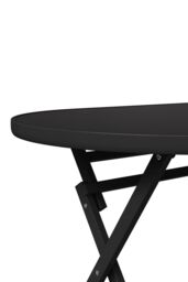 Living and Home Outdoor Folding Table with Umbrella Hole in Black - Size: Large - thumbnail 8