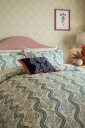 Sanderson 'Aubrey' Cotton Duvet Cover Set in Beige - Size: Super King - thumbnail 2
