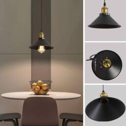 Goeco Industrial Pendant Lights Black Metal chandelier E27 Adjustable Cable - thumbnail 4
