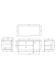 Balterley Gentleshaw 1 Drawer Left-Hand Wall Hung Vanity Unit, 1000mm in Green - thumbnail 2