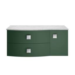 Balterley Gentleshaw 1 Drawer Left-Hand Wall Hung Vanity Unit, 1000mm in Green