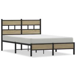 Berkfield Home Elegant Bed Frame Frame Sonoma Oak 120x190 cm Small Double Wood in Light Oak - thumbnail 3