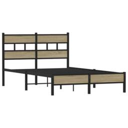 Berkfield Home Elegant Bed Frame Frame Sonoma Oak 120x190 cm Small Double Wood in Light Oak - thumbnail 1