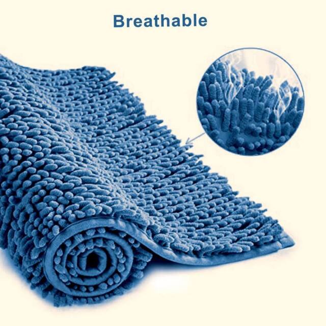 NESTLUNE Blue 67*100cm Mat Non-Slip Absorbent Bath Shower Mat Rug - image 1