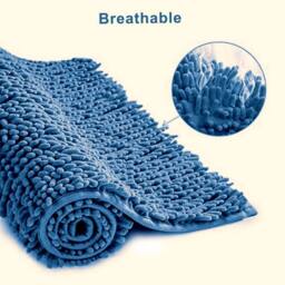 NESTLUNE Blue 67*100cm Mat Non-Slip Absorbent Bath Shower Mat Rug