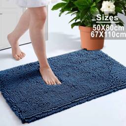 NESTLUNE Blue 67*100cm Mat Non-Slip Absorbent Bath Shower Mat Rug - thumbnail 4