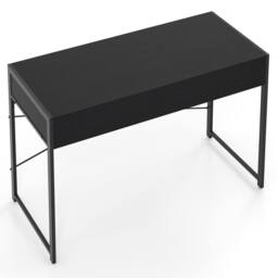 Costway Computer Desk Compact Writing Desk with 2 Drawers in Black - thumbnail 7