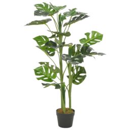 Berkfield Home Artificial Plant Monstera with Pot Green 100 cm - thumbnail 1
