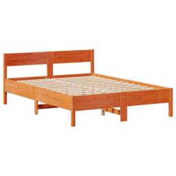 Berkfield Home Decorative Bookcase Bed without Mattress Wax Brown 140x200cm Soli - Size: 140x200 cm - thumbnail 8
